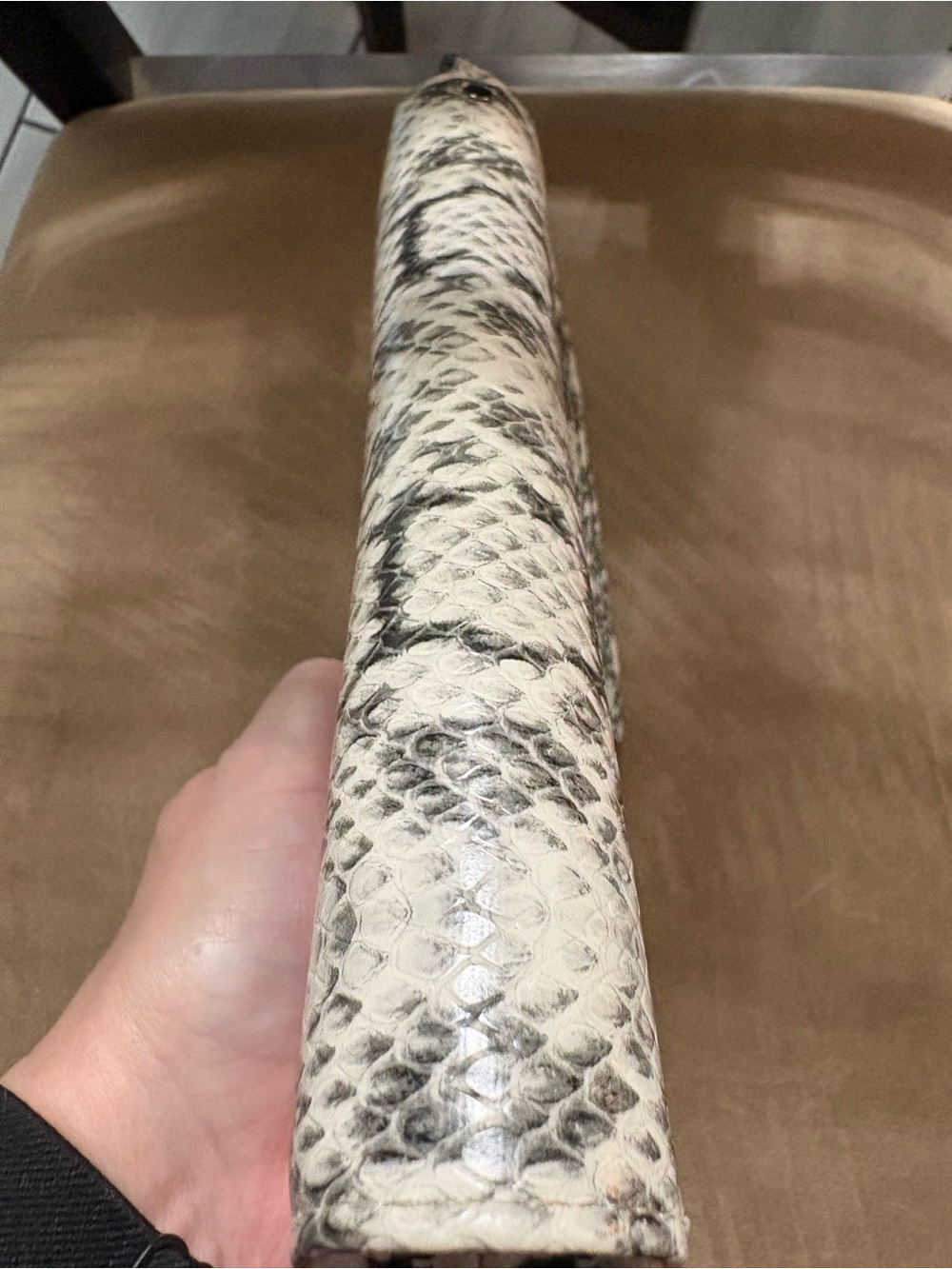 a new day Snake-Print Double Zip Wristlet Wallet in White and Gray - Picture 9 of 11